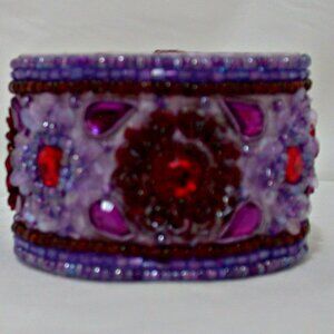 Purple Handmade Hand Beaded Vintage Indian Bangle Bracelets